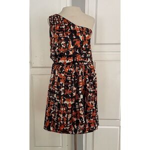 Banana Republic One Shoulder Dress - Black, Orange, White